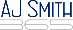 blue and gray aj smith 365 logo